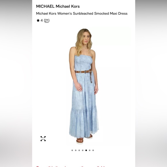 Michael Kors Women’s Sunbleached Smocked Maxi Dress - Picture 5 of 7